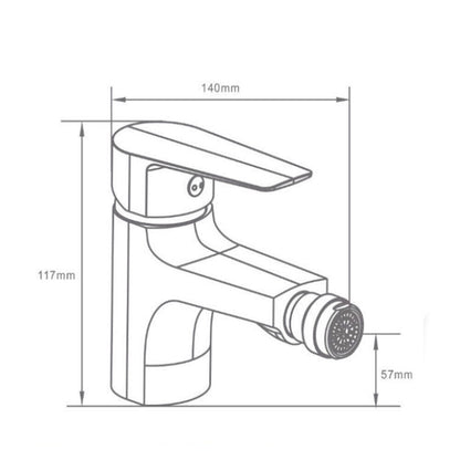 Rubinetto per bagno moderno miscelatore orientabile quadrato per bidet in ottone cromato lucido modello Cube