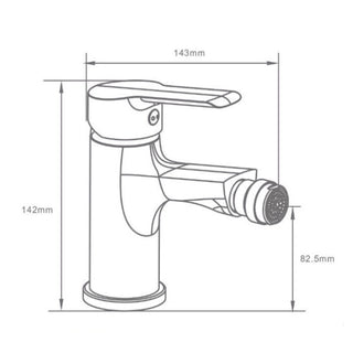 Rubinetto per bidet ottone cromato lucido modello Roll