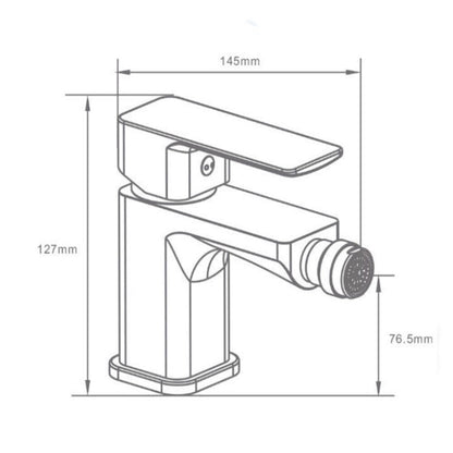 Rubinetto per bagno moderno quadrato miscelatore orientabile per bidet in ottone cromato lucido modello Shape