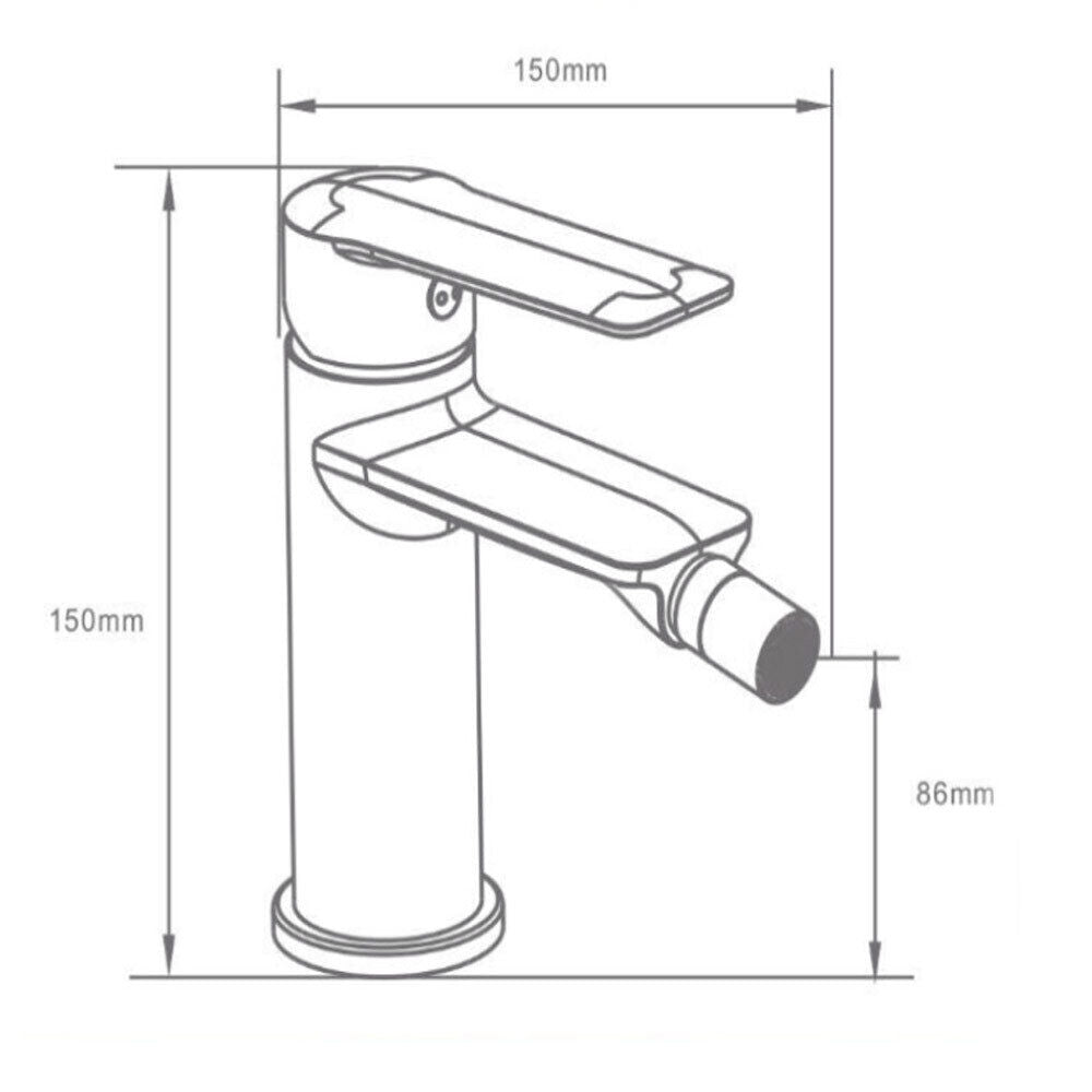 Rubinetto per bagno ultra moderno miscelatore orientabile bidet in ottone cromato lucido modello Sofi