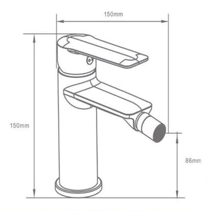 Rubinetto per bidet ottone cromato lucido modello Sofi