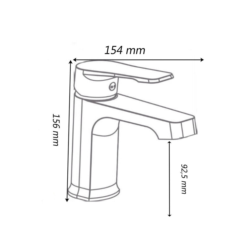 Rubinetto per bagno moderno miscelatore orientabile design quadrato per lavabo  in ottone cromato lucido modello Allure