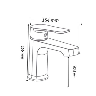 Rubinetto per lavabo da bagno quadrato cromato lucido modello Allure