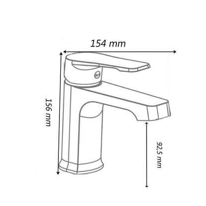 Rubinetto per bagno moderno miscelatore orientabile design quadrato per lavabo  in ottone cromato lucido modello Allure