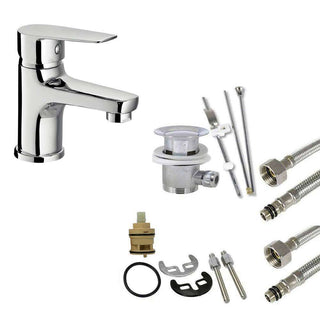 Rubinetto per lavabo quadrato cromato lucido modello Cube