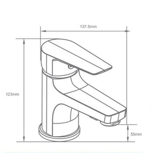Rubinetto per lavabo quadrato cromato lucido modello Cube
