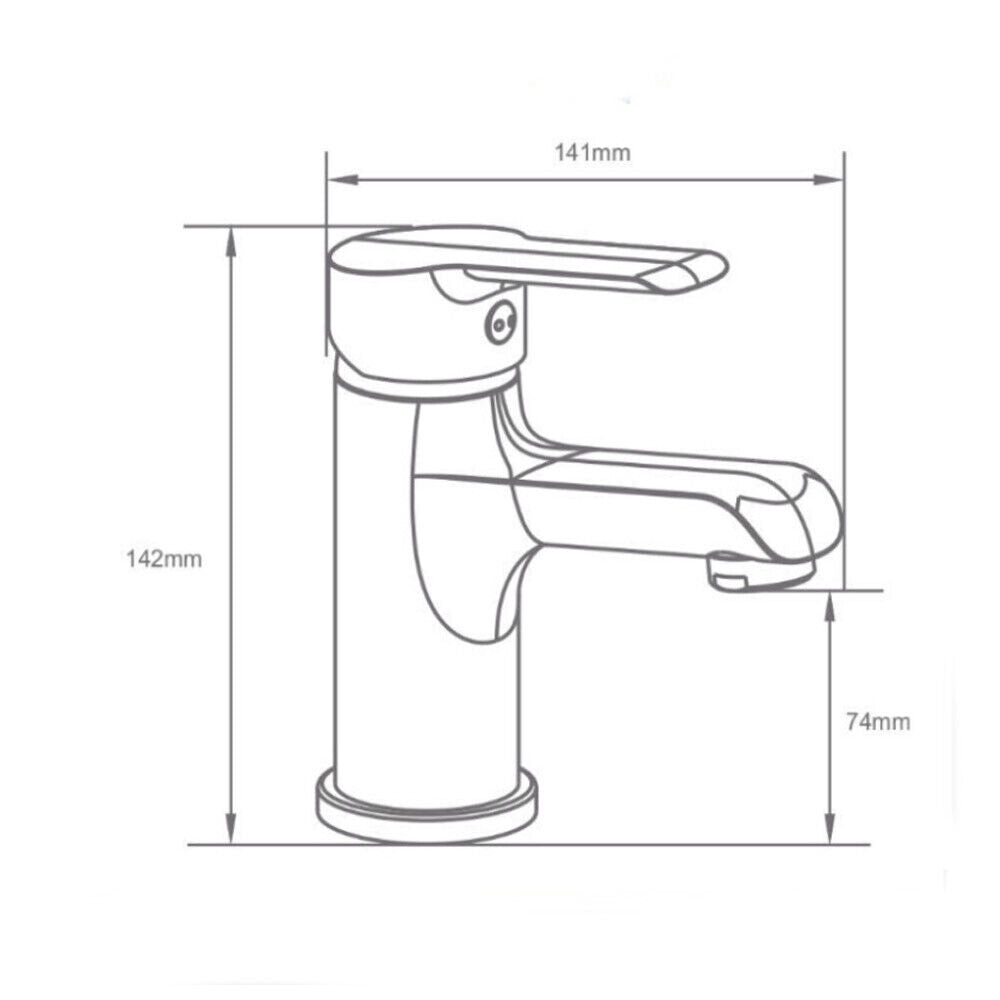 Rubinetto per bagno moderno miscelatore orientabile per lavabo  in ottone cromato lucido modello Roll