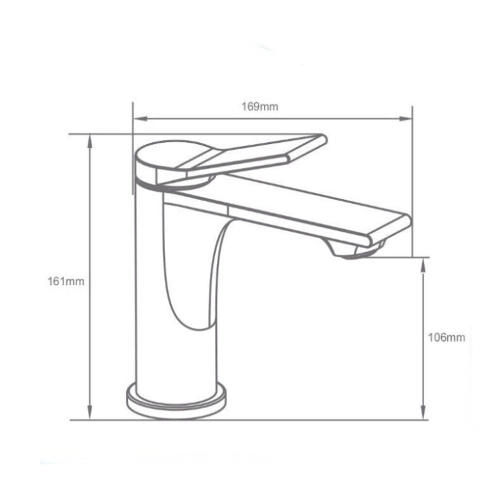 Rubinetto Lavabo HEYMYTAP – Ottone Cromato Monocomando, Adattabile 1 O 3 Fori Con Piastra, Scarico Pop-Up Incluso, 4 Pollici