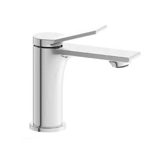 Rubinetto per bagno moderno stilizzato miscelatore orientabile lavabo in ottone cromato lucido modello Sky