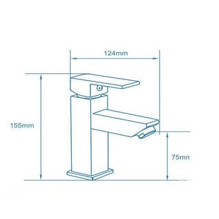 Rubinetto per lavabo da bagno quadrato nero opaco modello Firenze