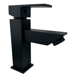 Rubinetto per lavabo da bagno quadrato nero opaco modello Firenze
