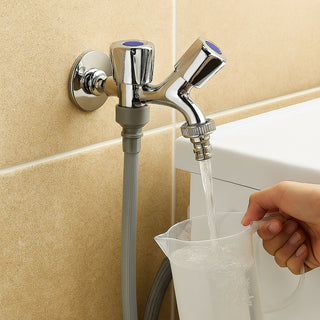 Rubinetto a doppio comando 2 vie per lavatrice attacco ½ e ¾