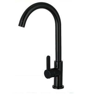 Rubinetto nero da cucina canna alta curva orientabile lavandino