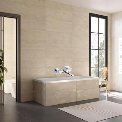 Rubinetto per bagno ultra moderno miscelatore orientabile vasca da bagno in ottone cromato lucido modello Sofi