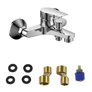 Rubinetto per vasca da bagno quadrato cromato lucido modello Cube