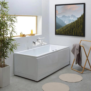 Rubinetto vasca bagno stilizzato ottone cromato lucido modello Sky