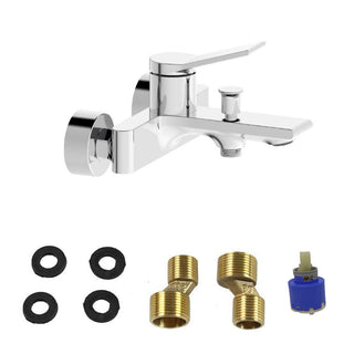Rubinetto vasca bagno stilizzato ottone cromato lucido modello Sky