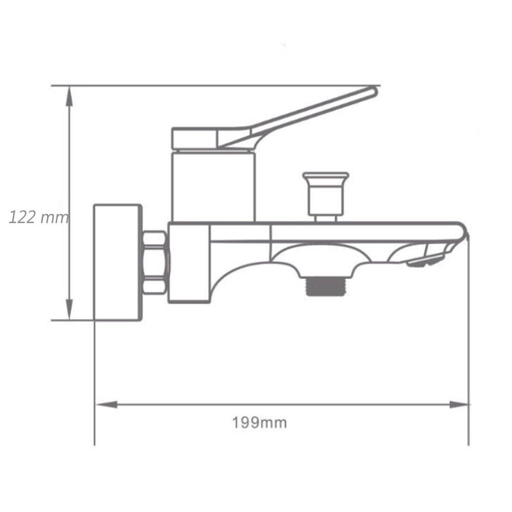 Rubinetto per bagno moderno stilizzato miscelatore orientabile per vasca in ottone cromato lucido modello Sky