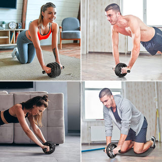 Ruota addominali ABS fitness con tappetino sport palestra fitness