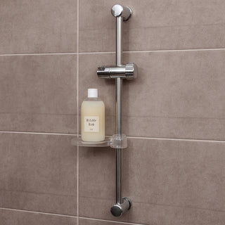 Saliscendi per soffione doccia con porta sapone supporto 60 cm