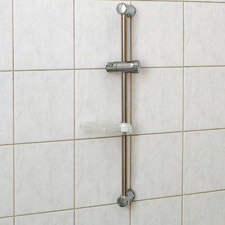 Saliscendi per soffione doccia con porta sapone supporto 60 cm