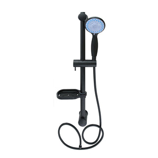 Saliscendi colonna doccia nero opaco con porta sapone flessibile 60 cm