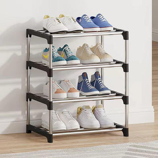 Scaffale impilabile multiuso a 4 ripiani organizer porta scarpe