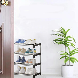 Scaffale impilabile multiuso a 4 ripiani organizer porta scarpe