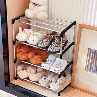 Scaffale impilabile multiuso a 4 ripiani organizer porta scarpe