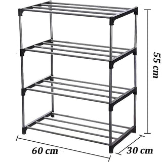 Scaffale impilabile multiuso a 4 ripiani organizer porta scarpe