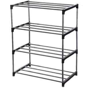 Scaffale impilabile multiuso a 4 ripiani organizer porta scarpe
