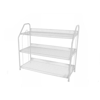 Scaffale multiuso in matallo 3 ripiani bianco mensola salvaspazio