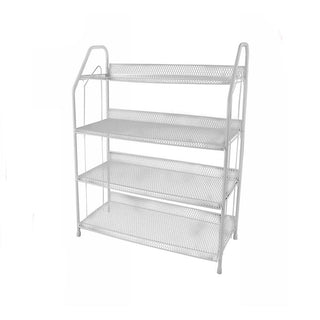 Scaffale multiuso in matallo 4 ripiani bianco mensola salvaspazio