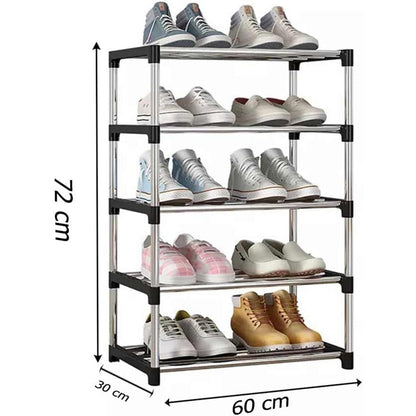 Scarpiera impilabile portascarpe scaffale 5  ripiani Organizer Scarpe salvaspazio