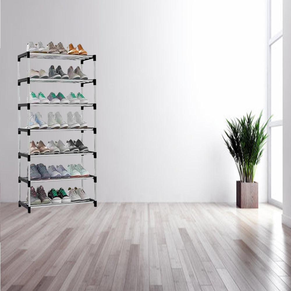 Scarpiera impilabile portascarpe scaffale 7  ripiani Organizer Scarpe salvaspazio