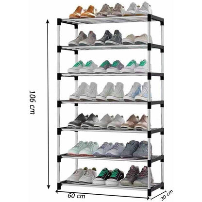 Scarpiera impilabile portascarpe scaffale 7  ripiani Organizer Scarpe salvaspazio