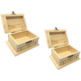 Scatola in legno per decoupage 2 pezzi effetto mattone