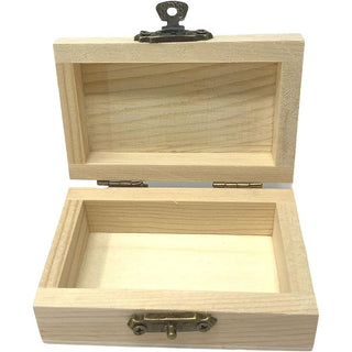 Set 2 scatole in legno rettangolare per decoupage con chiusura clip