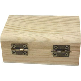 Set 2 scatole in legno rettangolare per decoupage con chiusura clip