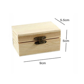 Set 2 scatole in legno rettangolare per decoupage con chiusura clip