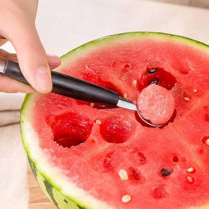 Scavino per frutta melone cucchiaio per decorare e scavare a palline frutta utensili cucina 1 count nero acciaio 16,5 cm