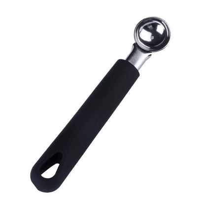 Scavino per frutta melone cucchiaio per decorare e scavare a palline frutta utensili cucina 1 count nero acciaio 16,5 cm