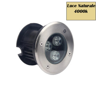 Faretto incasso calpestabile 3 led 3 watt 6500k 3000k 4000k IP67