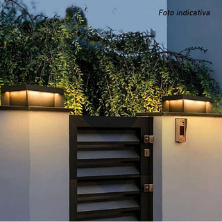 Faretto led 10W a pannello solare cubo da parete  tecnologia CCT IP65