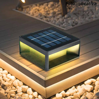 Faretto led 10W a pannello solare cubo da parete  tecnologia CCT IP65