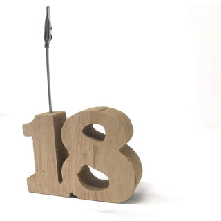 Set 10 segnaposto in Legno 18 Anni con clip portafoto per Compleanno