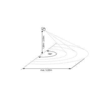 Sensore movimento a infrarossi 800W regolazioni luce 180° IP44