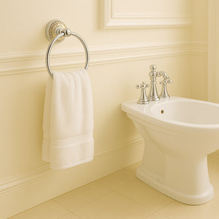 Set Bagno 6 pz acciaio lucido vetro satinato e ceramica