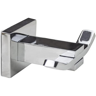 Set bagno moderno quadrato acciaio cromato e vetro satinato 6 pezzi