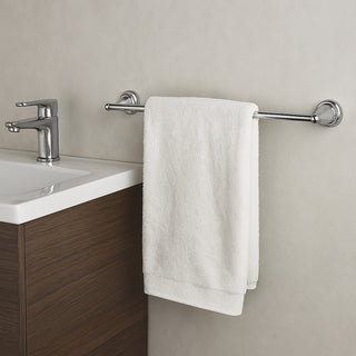 Set di 6 accessori bagno in acciaio cromato e vetro satinato opaco